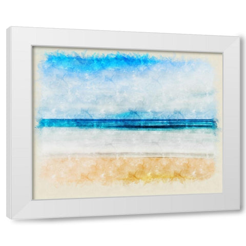 Ocean 10 Watercolor White Modern Wood Framed Art Print by Lee, Rachel