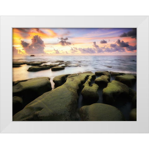 Ocean 32 White Modern Wood Framed Art Print by Lee, Rachel