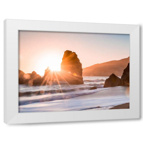 Ocean 35 White Modern Wood Framed Art Print by Lee, Rachel