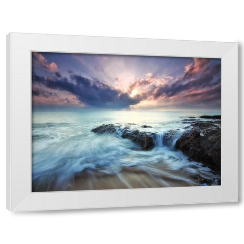 Ocean 37 White Modern Wood Framed Art Print by Lee, Rachel