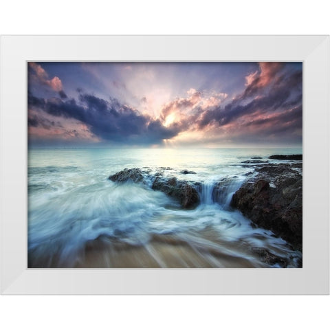 Ocean 37 White Modern Wood Framed Art Print by Lee, Rachel