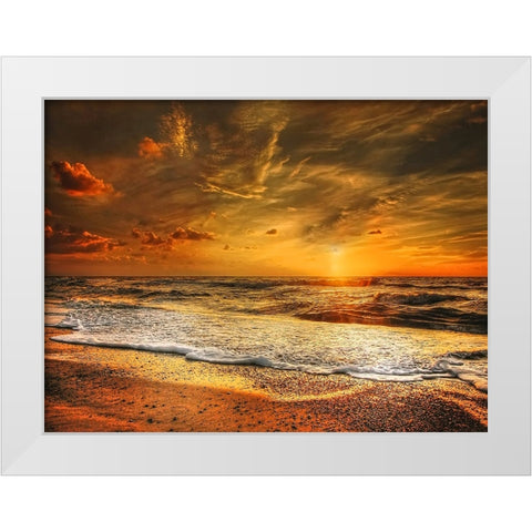 Ocean 56 White Modern Wood Framed Art Print by Lee, Rachel