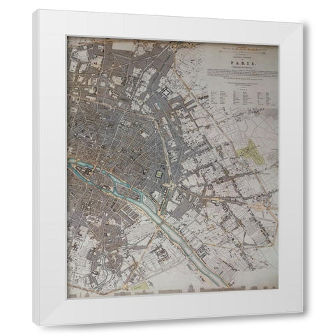 Paris Map Antique White Modern Wood Framed Art Print by Lee, Rachel