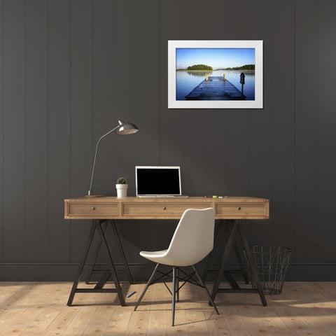Pier 4 White Modern Wood Framed Art Print by Lee, Rachel
