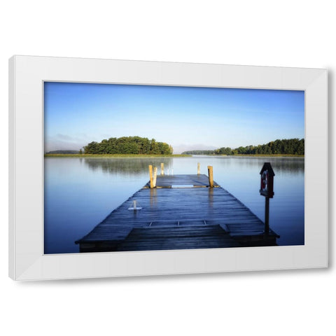 Pier 4 White Modern Wood Framed Art Print by Lee, Rachel