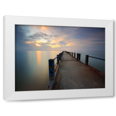 Pier 6 White Modern Wood Framed Art Print by Lee, Rachel