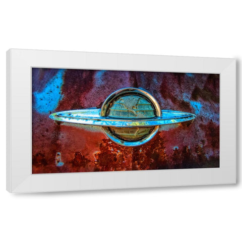 Planet Emblem White Modern Wood Framed Art Print by Lee, Rachel