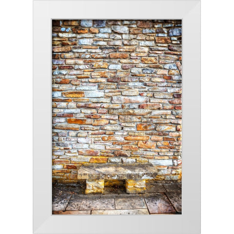 Point Park Bench White Modern Wood Framed Art Print by Lee, Rachel