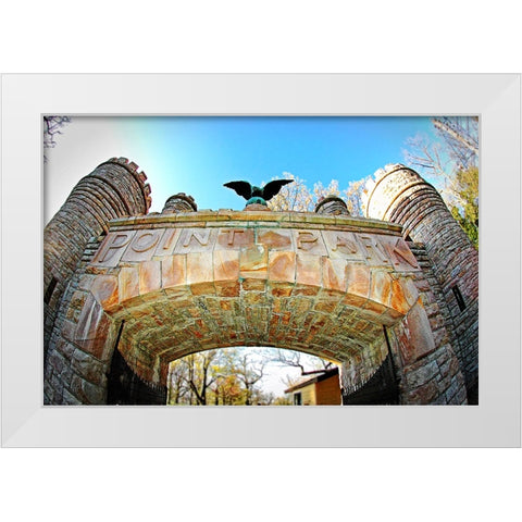 Point Park Gate White Modern Wood Framed Art Print by Lee, Rachel