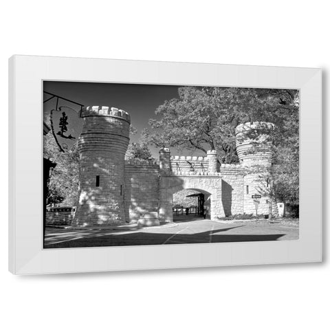 Point Park Gate 2 BW White Modern Wood Framed Art Print by Lee, Rachel