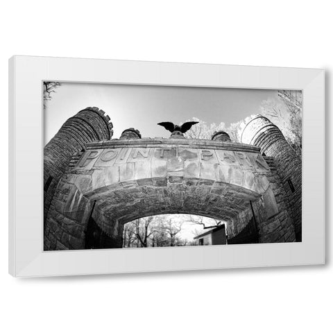 Point Park Gate BW White Modern Wood Framed Art Print by Lee, Rachel
