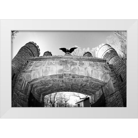 Point Park Gate BW White Modern Wood Framed Art Print by Lee, Rachel