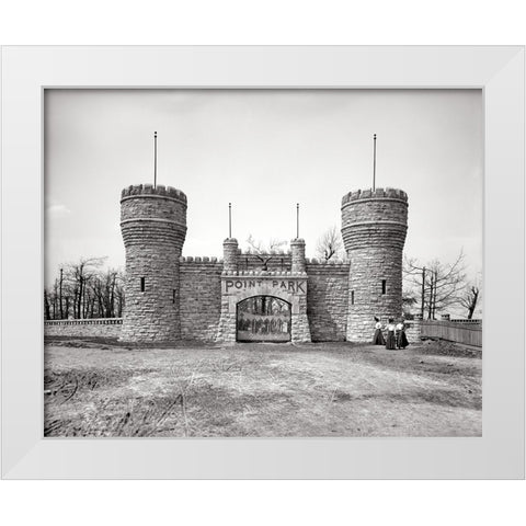 Point Park Gate Early 1900s White Modern Wood Framed Art Print by Lee, Rachel