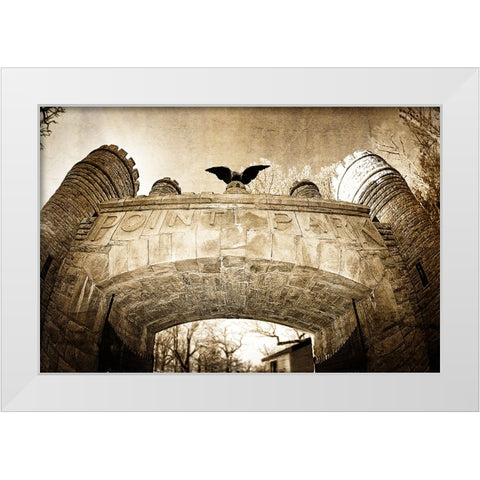 Point Park Gate Textured White Modern Wood Framed Art Print by Lee, Rachel