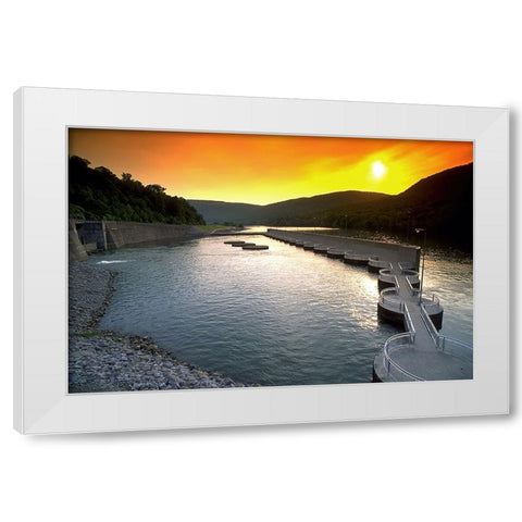Raccoon Mountain Sunset White Modern Wood Framed Art Print by Lee, Rachel