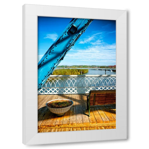 Rail and Bench White Modern Wood Framed Art Print by Lee, Rachel