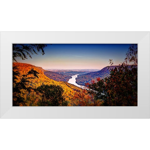 River From Town White Modern Wood Framed Art Print by Lee, Rachel