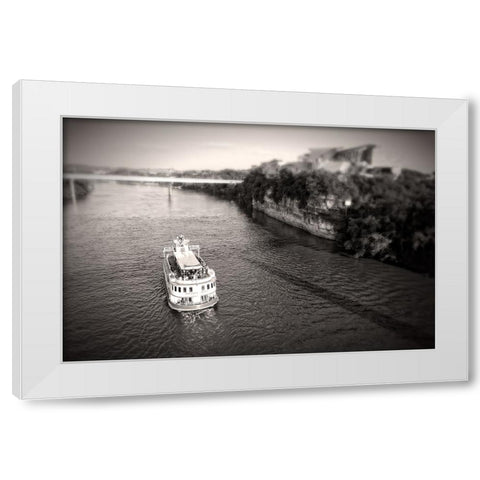 Riverboat Sepia White Modern Wood Framed Art Print by Lee, Rachel