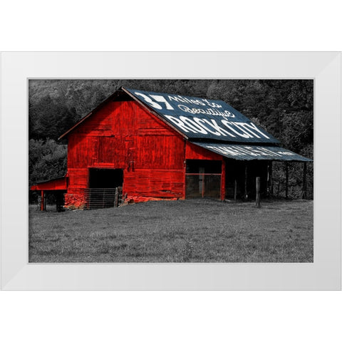 Rock City Barn 4 Custom Color BW Mask White Modern Wood Framed Art Print by Lee, Rachel