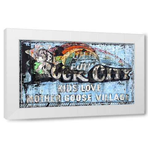 Rock City Sign White Modern Wood Framed Art Print by Lee, Rachel