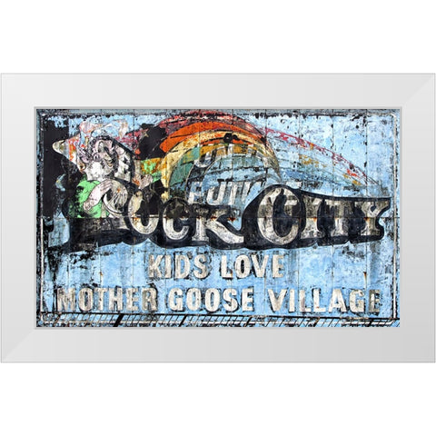 Rock City Sign White Modern Wood Framed Art Print by Lee, Rachel