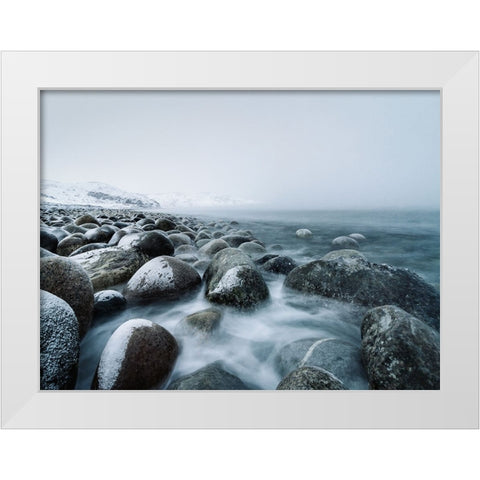 Rocks 14 White Modern Wood Framed Art Print by Lee, Rachel