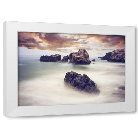 Rocks 9 White Modern Wood Framed Art Print by Lee, Rachel