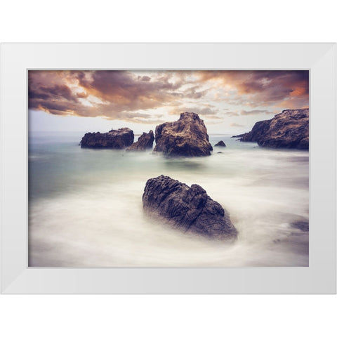 Rocks 9 White Modern Wood Framed Art Print by Lee, Rachel