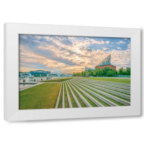 Scenic City 1 White Modern Wood Framed Art Print by Lee, Rachel