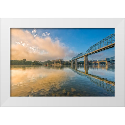 Scenic City 108 White Modern Wood Framed Art Print by Lee, Rachel