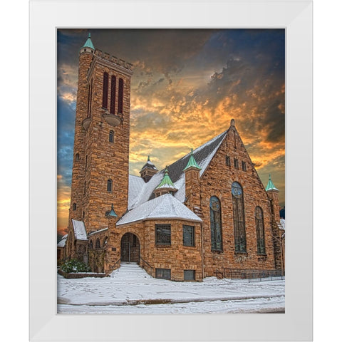 Scenic City 128 White Modern Wood Framed Art Print by Lee, Rachel