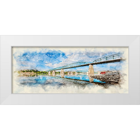 Scenic City 15 Watercolor White Modern Wood Framed Art Print by Lee, Rachel
