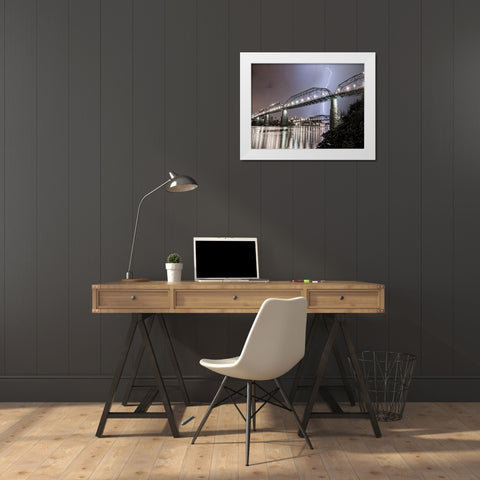 Scenic City 86 White Modern Wood Framed Art Print by Lee, Rachel