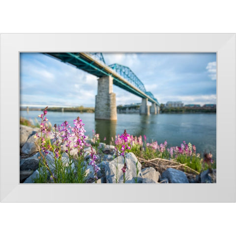 Scenic City 92 White Modern Wood Framed Art Print by Lee, Rachel