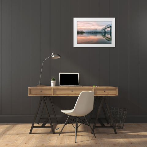 Scenic City 94 White Modern Wood Framed Art Print by Lee, Rachel