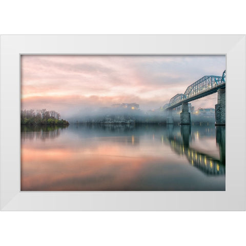 Scenic City 94 White Modern Wood Framed Art Print by Lee, Rachel