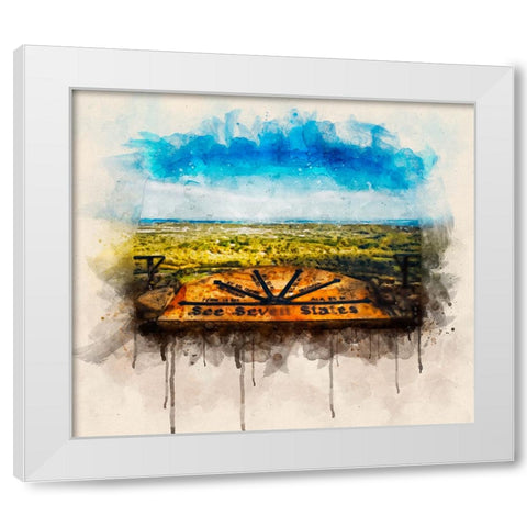 See Seven States Watercolor White Modern Wood Framed Art Print by Lee, Rachel