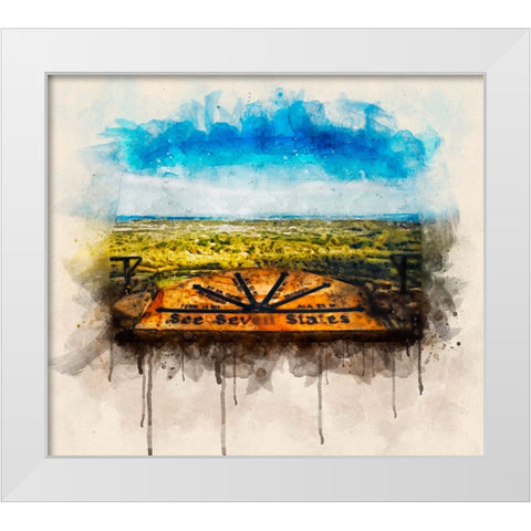See Seven States Watercolor White Modern Wood Framed Art Print by Lee, Rachel