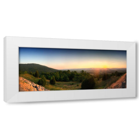 Sequatchie Valley Sunset Pano White Modern Wood Framed Art Print by Lee, Rachel