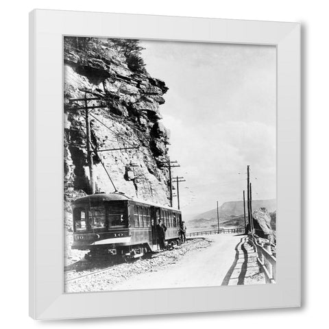 Signal Mountain Street Car White Modern Wood Framed Art Print by Lee, Rachel