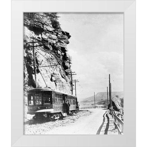 Signal Mountain Street Car White Modern Wood Framed Art Print by Lee, Rachel