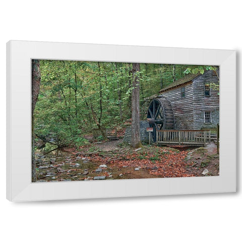 Smokies Grist Mill Summer White Modern Wood Framed Art Print by Lee, Rachel