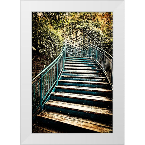 Step Up Tea Stained White Modern Wood Framed Art Print by Lee, Rachel