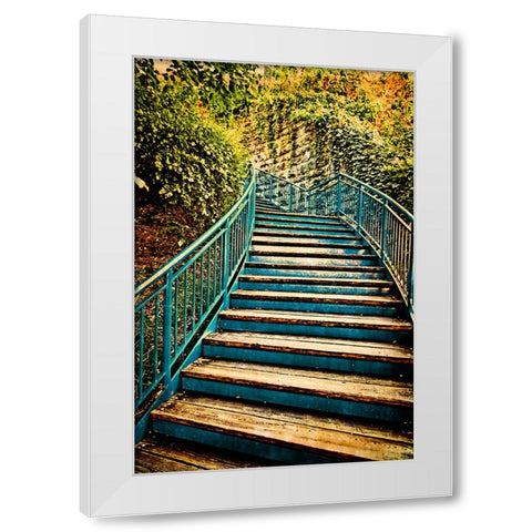 Step Up Textured White Modern Wood Framed Art Print by Lee, Rachel