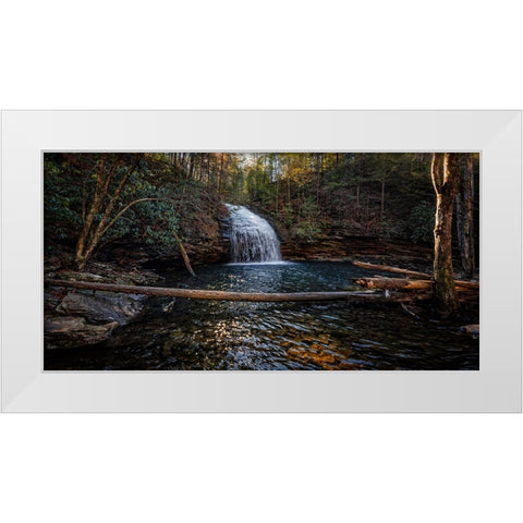 Stinging Fork Falls Pano White Modern Wood Framed Art Print by Lee, Rachel
