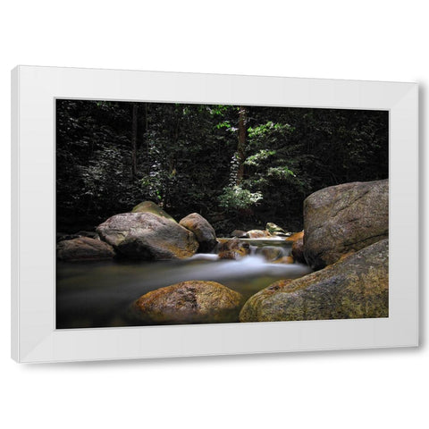 Stream 10 White Modern Wood Framed Art Print by Lee, Rachel