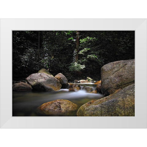 Stream 10 White Modern Wood Framed Art Print by Lee, Rachel