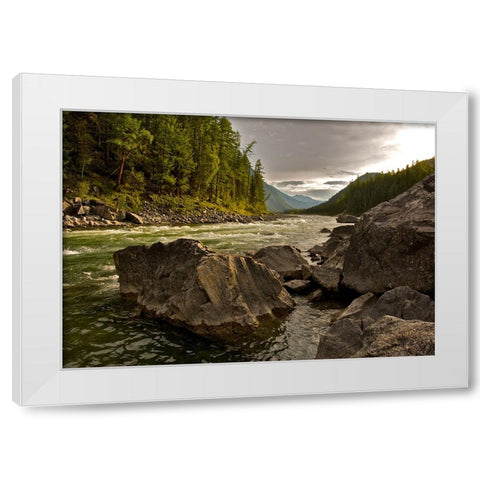Stream 15 White Modern Wood Framed Art Print by Lee, Rachel