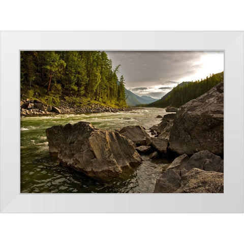 Stream 15 White Modern Wood Framed Art Print by Lee, Rachel