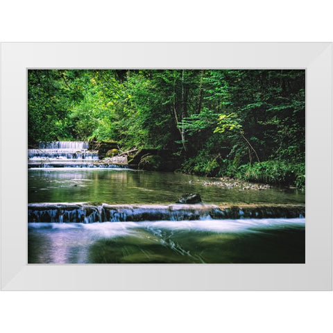 Stream 18 White Modern Wood Framed Art Print by Lee, Rachel
